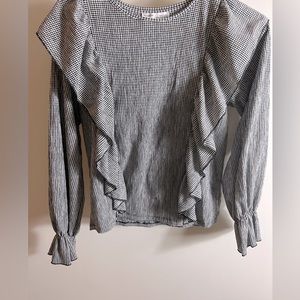 Black and white gingham top with ruffles